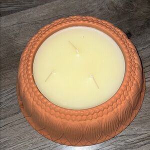 PartyLite Terra Cotta Sunflower 3-Wick Candle.